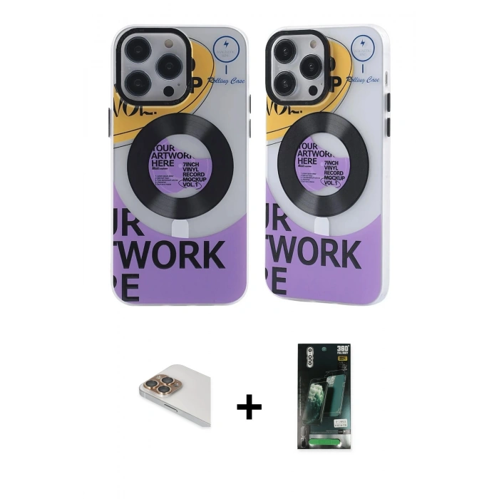 MARSİLYAN™- iPhone 13 Pro Max Kılıf Nova Doku Koleksiyonu - Şeffaf 360 Full Body Arka Koruyucu + Pers Alüminyum Kamera Lens - GD