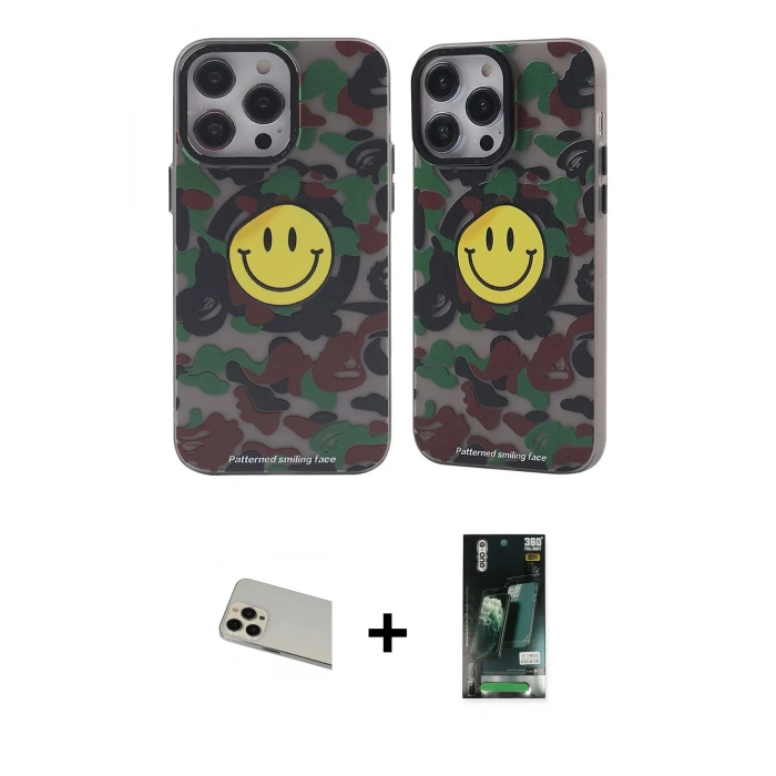 MARSİLYAN™- iPhone 13 Pro Max Kılıf Nova Doku Koleksiyonu - Şeffaf 360 Full Body Arka Koruyucu + Rainbow Kamera Lens Koruma Cam - REGD