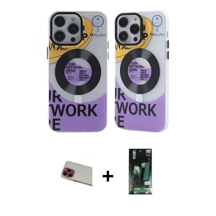 MARSİLYAN™- iPhone 13 Pro Max Kılıf Nova Doku Koleksiyonu - Şeffaf 360 Full Body Arka Koruyucu + Rainbow Kamera Lens Koruma Cam - KI