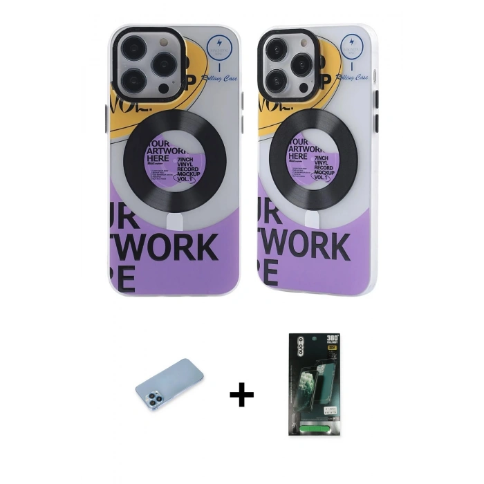 MARSİLYAN™- iPhone 13 Pro Max Kılıf Nova Doku Koleksiyonu - Şeffaf 360 Full Body Arka Koruyucu + Shine Kamera Lens Koruma Cam - MI