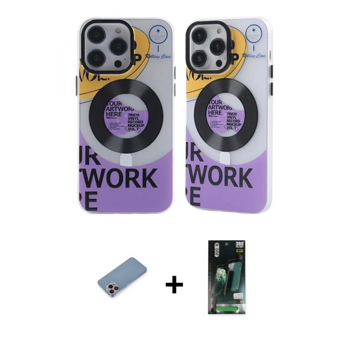 MARSİLYAN™- iPhone 13 Pro Max Kılıf Nova Doku Koleksiyonu - Şeffaf 360 Full Body Arka Koruyucu + Shine Kamera Lens Koruma Cam - PE