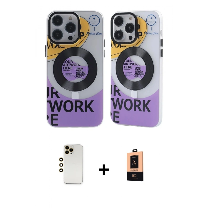 MARSİLYAN™- iPhone 13 Pro Max Kılıf Nova Doku Koleksiyonu - Şeffaf Maxco Cam Ekran Koruyucu + Shine Kamera Lens - GD