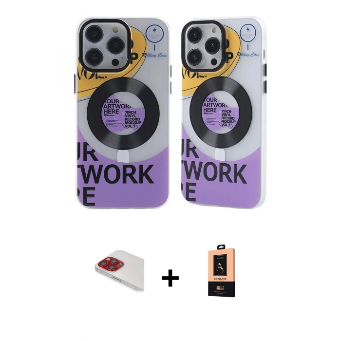 MARSİLYAN™- iPhone 13 Pro Max Kılıf Nova Doku Koleksiyonu - Şeffaf Maxco Cam Ekran Koruyucu + Pers Alüminyum Kamera Lens - KI