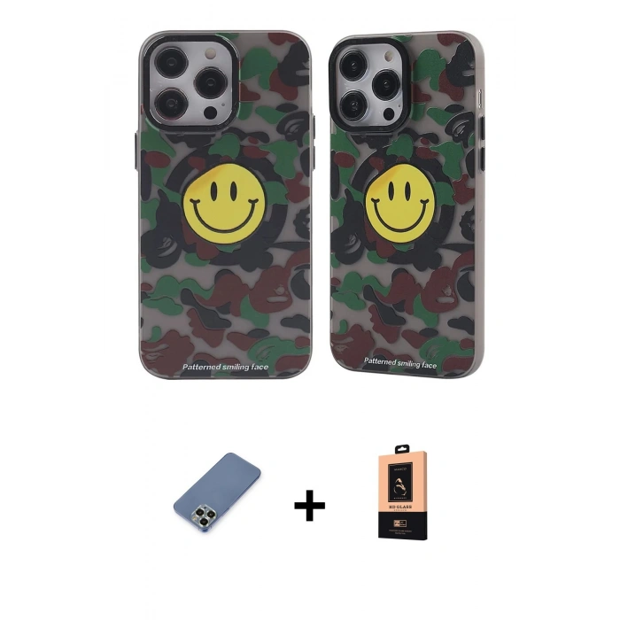 MARSİLYAN™- iPhone 13 Pro Max Kılıf Nova Doku Koleksiyonu - Şeffaf Maxco Cam Ekran Koruyucu + Metal Kamera Lens Koruma Cam - AKYL