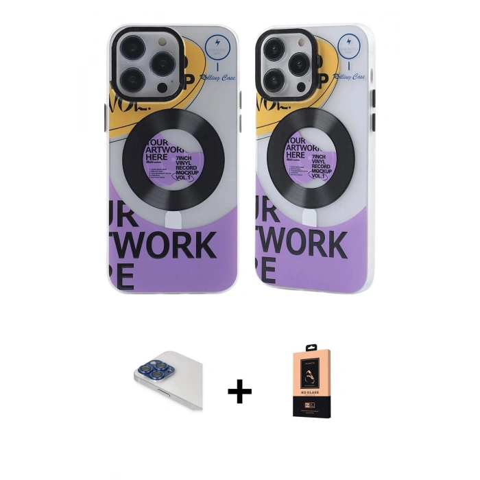 MARSİLYAN™- iPhone 13 Pro Max Kılıf Nova Doku Koleksiyonu - Şeffaf Maxco Cam Ekran Koruyucu + Pers Alüminyum Kamera Lens - LT