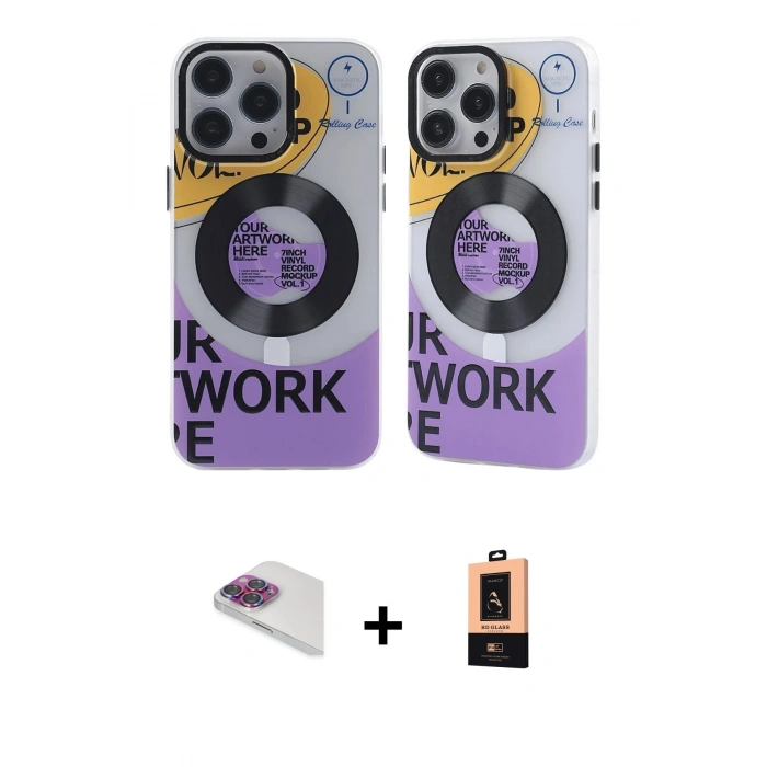 MARSİLYAN™- iPhone 13 Pro Max Kılıf Nova Doku Koleksiyonu - Şeffaf Maxco Cam Ekran Koruyucu + Pers Alüminyum Kamera Lens - GI