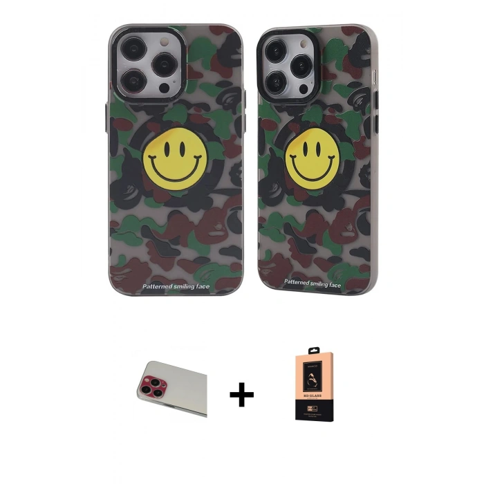 MARSİLYAN™- iPhone 13 Pro Max Kılıf Nova Doku Koleksiyonu - Şeffaf Maxco Cam Ekran Koruyucu + Rainbow Kamera Lens Koruma Cam - KI