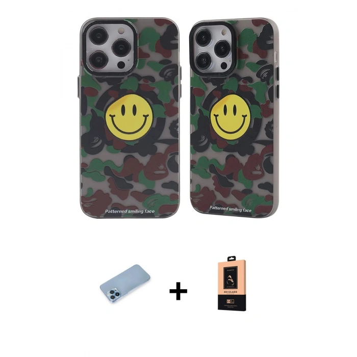 MARSİLYAN™- iPhone 13 Pro Max Kılıf Nova Doku Koleksiyonu - Şeffaf Maxco Cam Ekran Koruyucu + Shine Kamera Lens Koruma Cam - MI