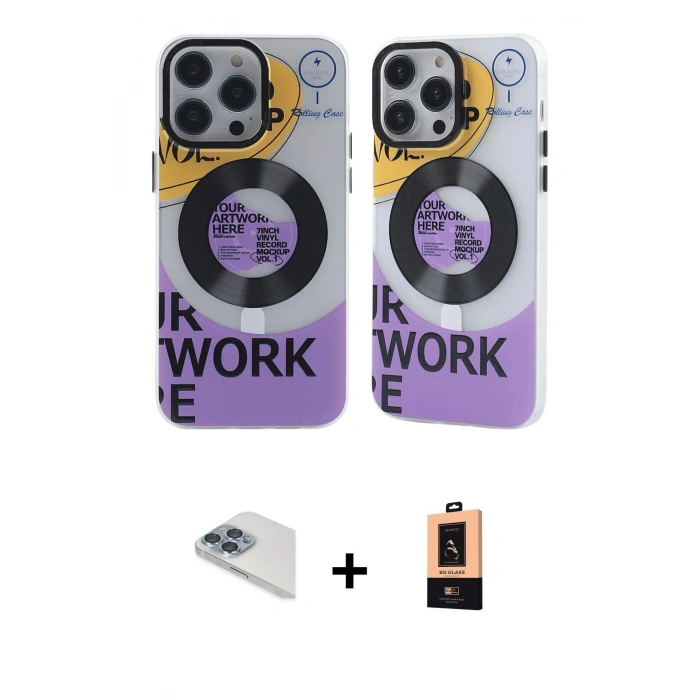 MARSİLYAN™- iPhone 13 Pro Max Kılıf Nova Doku Koleksiyonu - Şeffaf Maxco Cam Ekran Koruyucu + Pers Alüminyum Kamera Lens - SABE