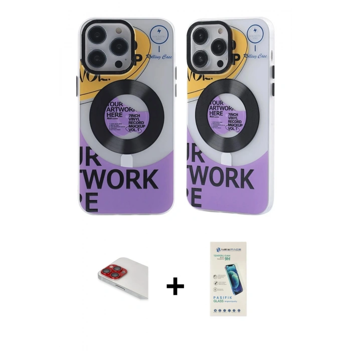 MARSİLYAN™- iPhone 13 Pro Max Kılıf Nova Doku Koleksiyonu - Şeffaf Pasifik Cam Ekran Koruyucu + Pers Alüminyum Kamera Lens - KI