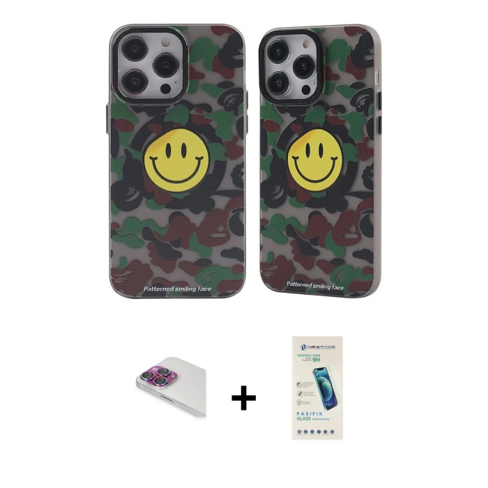 MARSİLYAN™- iPhone 13 Pro Max Kılıf Nova Doku Koleksiyonu - Şeffaf Pasifik Cam Ekran Koruyucu + Pers Alüminyum Kamera Lens - GI