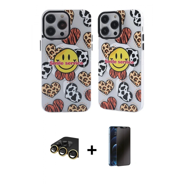 MARSİLYAN™- iPhone 13 Pro Max Kılıf Nova Doku Koleksiyonu - Siyah 3D Antistatik Hayalet Cam Ekran Koruyucu + Raze Metal Kamera Lens - GD