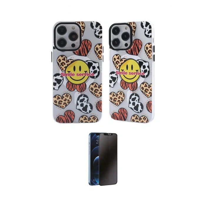 MARSİLYAN™- iPhone 13 Pro Max Kılıf Nova Doku Koleksiyonu - Siyah 3D Antistatik Hayalet Cam Ekran Koruyucu