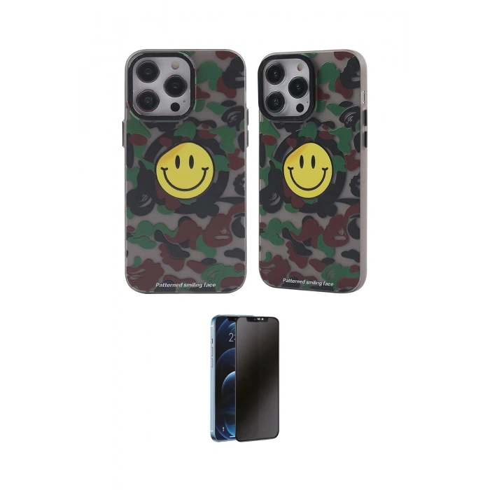 MARSİLYAN™- iPhone 13 Pro Max Kılıf Nova Doku Koleksiyonu - Siyah 3D Antistatik Hayalet Cam Ekran Koruyucu