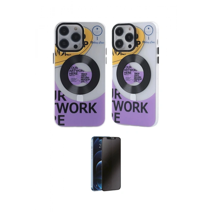 MARSİLYAN™- iPhone 13 Pro Max Kılıf Nova Doku Koleksiyonu - Siyah 3D Antistatik Hayalet Cam Ekran Koruyucu