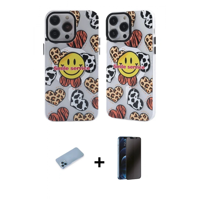 MARSİLYAN™- iPhone 13 Pro Max Kılıf Nova Doku Koleksiyonu - Siyah 3D Antistatik Hayalet Cam Ekran Koruyucu + Shine Kamera Lens Koruma Cam - MI
