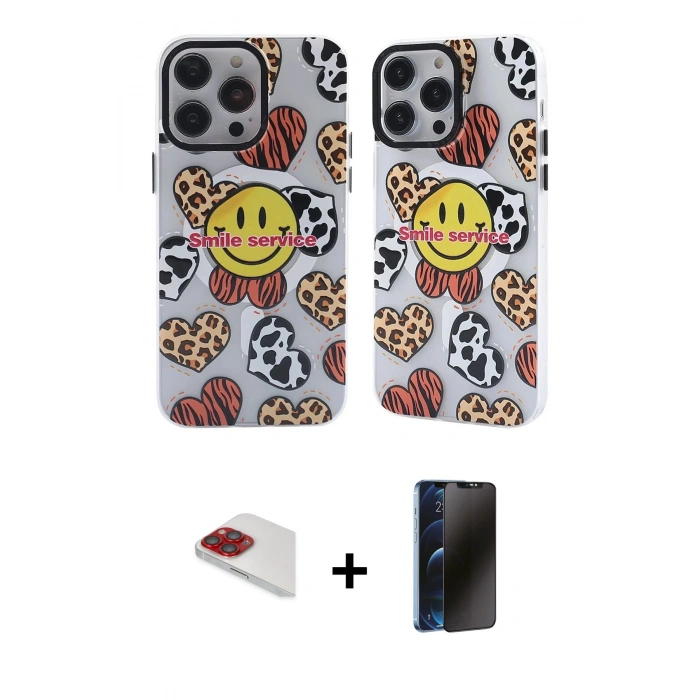 MARSİLYAN™- iPhone 13 Pro Max Kılıf Nova Doku Koleksiyonu - Siyah 3D Antistatik Hayalet Cam Ekran Koruyucu + Pers Alüminyum Kamera Lens - KI