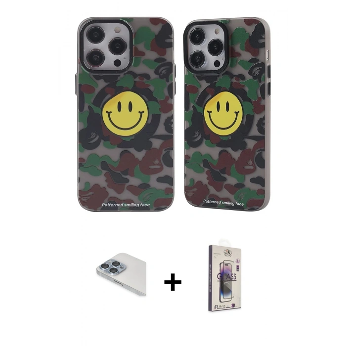 MARSİLYAN™- iPhone 13 Pro Max Kılıf Nova Doku Koleksiyonu - Siyah Bilvis 3D Cam Ekran Koruyucu + Pers Alüminyum Kamera Lens - SABE