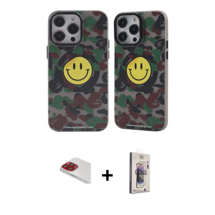 MARSİLYAN™- iPhone 13 Pro Max Kılıf Nova Doku Koleksiyonu - Siyah Bilvis 3D Cam Ekran Koruyucu + Pers Alüminyum Kamera Lens - KI