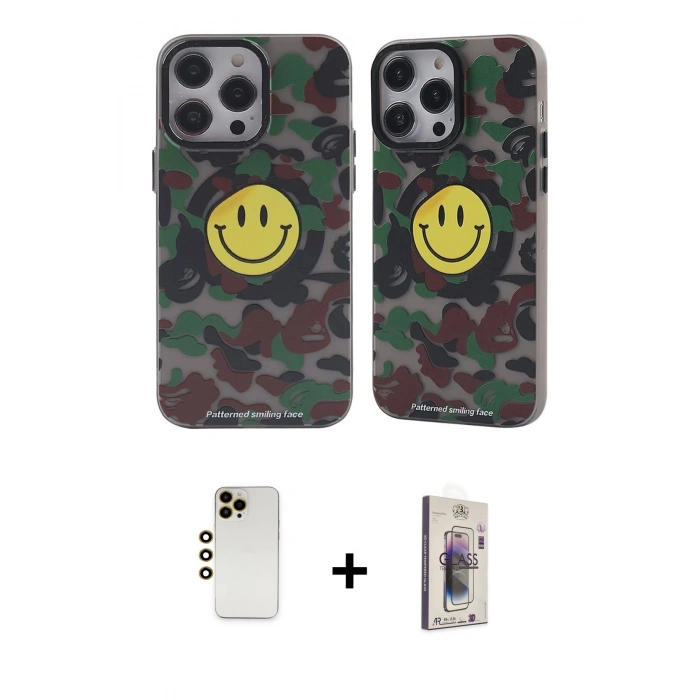 MARSİLYAN™- iPhone 13 Pro Max Kılıf Nova Doku Koleksiyonu - Siyah Bilvis 3D Cam Ekran Koruyucu + Shine Kamera Lens - GD