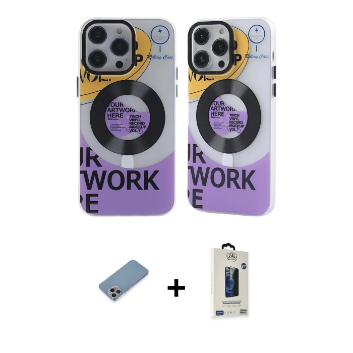 MARSİLYAN™- iPhone 13 Pro Max Kılıf Nova Doku Koleksiyonu - Siyah Bilvis Hayalet Cam Ekran Koruyucu + Shine Kamera Lens Koruma Cam - GI