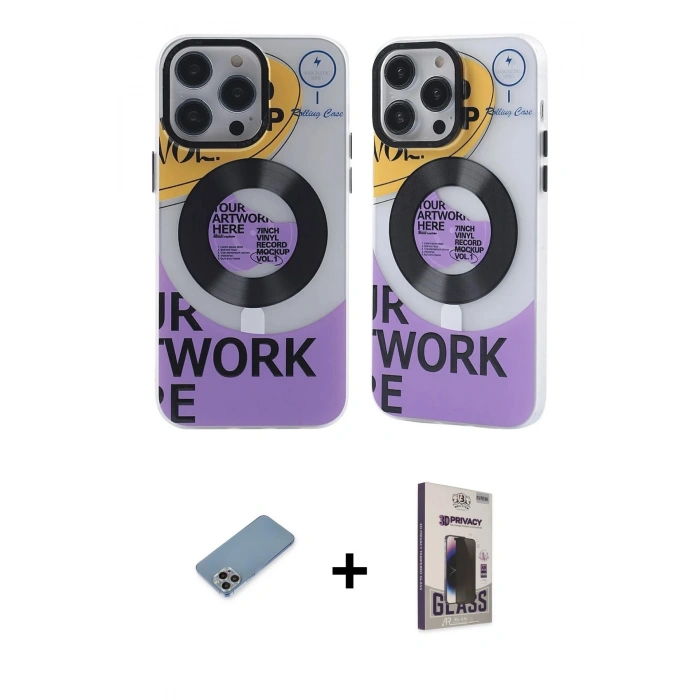 MARSİLYAN™- iPhone 13 Pro Max Kılıf Nova Doku Koleksiyonu - Siyah Bilvis Hayalet Cam Ekran Koruyucu + Shine Kamera Lens Koruma Cam - GI