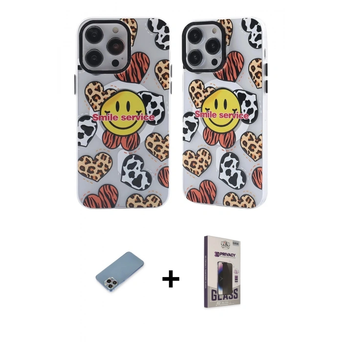 MARSİLYAN™- iPhone 13 Pro Max Kılıf Nova Doku Koleksiyonu - Siyah Bilvis Hayalet Cam Ekran Koruyucu + Shine Kamera Lens Koruma Cam - GI