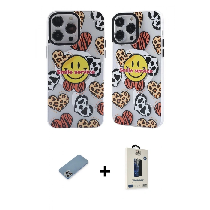 MARSİLYAN™- iPhone 13 Pro Max Kılıf Nova Doku Koleksiyonu - Siyah Bilvis Hayalet Cam Ekran Koruyucu + Shine Kamera Lens Koruma Cam - GI