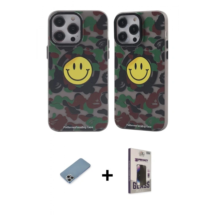 MARSİLYAN™- iPhone 13 Pro Max Kılıf Nova Doku Koleksiyonu - Siyah Bilvis Hayalet Cam Ekran Koruyucu + Shine Kamera Lens Koruma Cam - GI