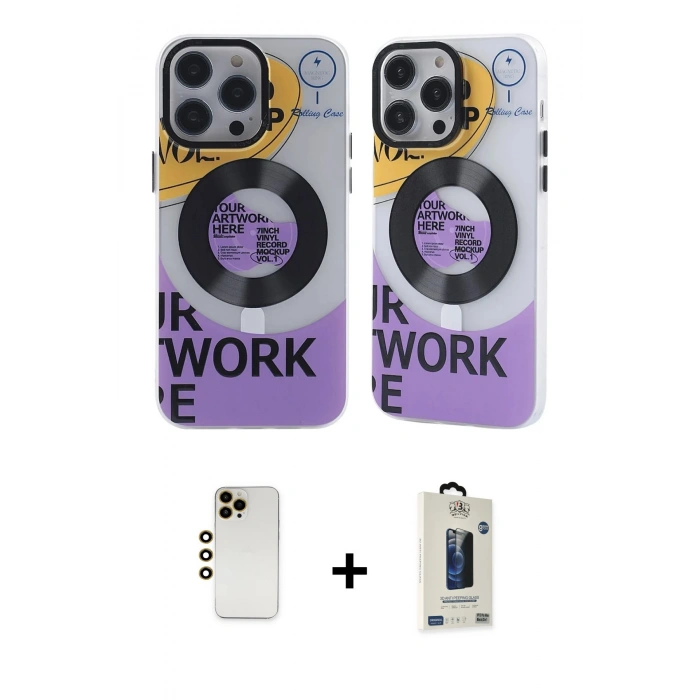 MARSİLYAN™- iPhone 13 Pro Max Kılıf Nova Doku Koleksiyonu - Siyah Bilvis Hayalet Cam Ekran Koruyucu + Gold Shine Kamera Lens