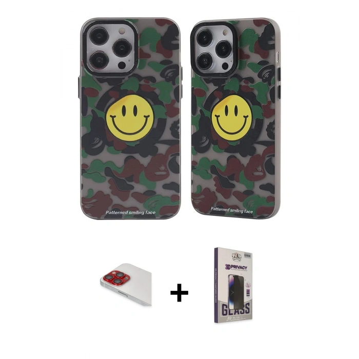 MARSİLYAN™- iPhone 13 Pro Max Kılıf Nova Doku Koleksiyonu - Siyah Bilvis Hayalet Cam Ekran Koruyucu + Pers Alüminyum Kamera Lens - KI