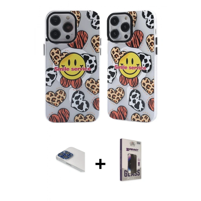 MARSİLYAN™- iPhone 13 Pro Max Kılıf Nova Doku Koleksiyonu - Siyah Bilvis Hayalet Cam Ekran Koruyucu + Pers Alüminyum Kamera Lens - LT