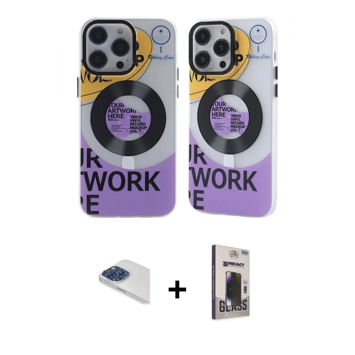 MARSİLYAN™- iPhone 13 Pro Max Kılıf Nova Doku Koleksiyonu - Siyah Bilvis Hayalet Cam Ekran Koruyucu + Pers Alüminyum Kamera Lens - LT
