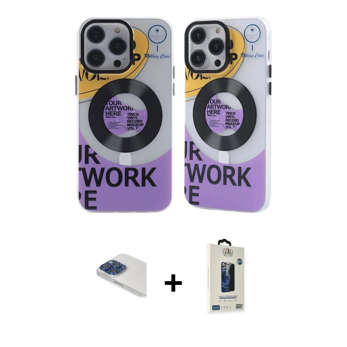 MARSİLYAN™- iPhone 13 Pro Max Kılıf Nova Doku Koleksiyonu - Siyah Bilvis Hayalet Cam Ekran Koruyucu + Pers Alüminyum Kamera Lens - LT