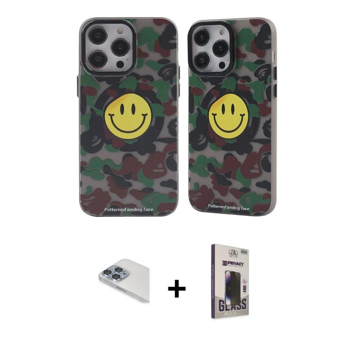 MARSİLYAN™- iPhone 13 Pro Max Kılıf Nova Doku Koleksiyonu - Siyah Bilvis Hayalet Cam Ekran Koruyucu + Pers Alüminyum Kamera Lens - SABE