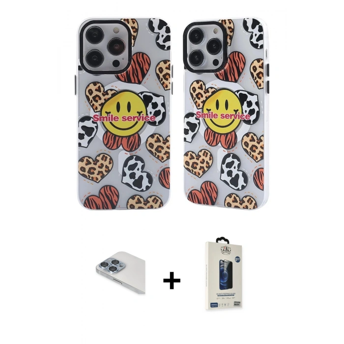 MARSİLYAN™- iPhone 13 Pro Max Kılıf Nova Doku Koleksiyonu - Siyah Bilvis Hayalet Cam Ekran Koruyucu + Pers Alüminyum Kamera Lens - SABE