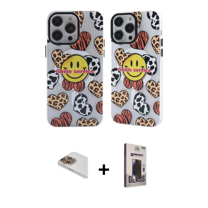 MARSİLYAN™- iPhone 13 Pro Max Kılıf Nova Doku Koleksiyonu - Siyah Bilvis Hayalet Cam Ekran Koruyucu + Pers Alüminyum Kamera Lens - GD