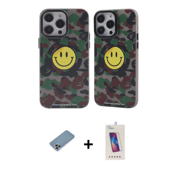 MARSİLYAN™- iPhone 13 Pro Max Kılıf Nova Doku Koleksiyonu - Siyah Joko 5D Cam + Shine Kamera Lens Koruma Cam - GI