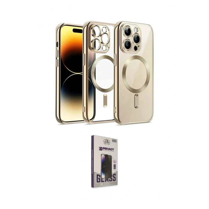 MARSİLYAN™- iPhone 13 Pro Max Kılıf Nova Işık Özel Seri - Siyah Bilvis Hayalet Cam Ekran Koruyucu