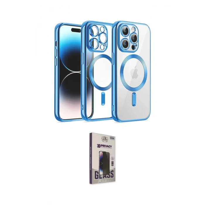 MARSİLYAN™- iPhone 13 Pro Max Kılıf Nova Işık Özel Seri - Siyah Bilvis Hayalet Cam Ekran Koruyucu