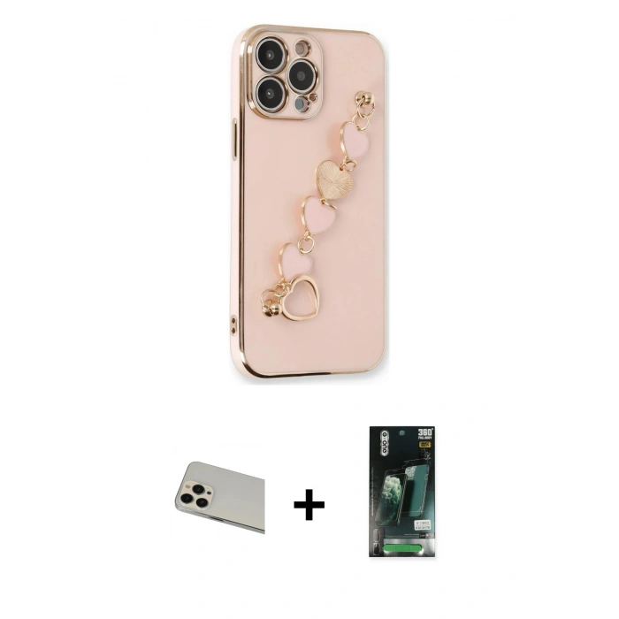 MARSİLYAN™- iPhone 13 Pro Max Kılıf Nova Işık Prime - Şeffaf 360 Full Body Arka Koruyucu + Rainbow Kamera Lens Koruma Cam - REGD