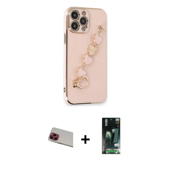 MARSİLYAN™- iPhone 13 Pro Max Kılıf Nova Işık Prime - Şeffaf 360 Full Body Arka Koruyucu + Rainbow Kamera Lens Koruma Cam - KI
