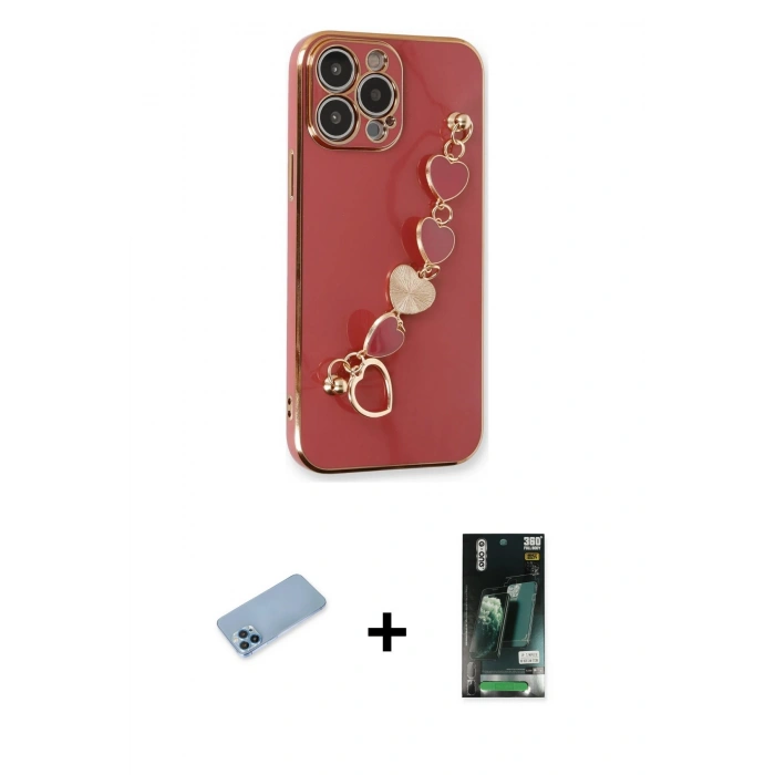 MARSİLYAN™- iPhone 13 Pro Max Kılıf Nova Işık Prime - Şeffaf 360 Full Body Arka Koruyucu + Shine Kamera Lens Koruma Cam - MI