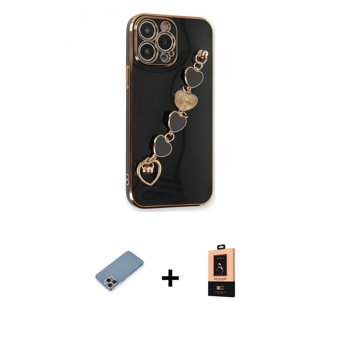 MARSİLYAN™- iPhone 13 Pro Max Kılıf Nova Işık Prime - Şeffaf Maxco Cam Ekran Koruyucu + Shine Kamera Lens Koruma Cam - GI
