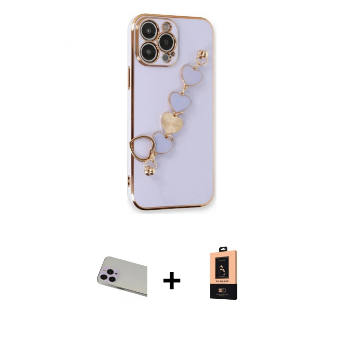 MARSİLYAN™- iPhone 13 Pro Max Kılıf Nova Işık Prime - Şeffaf Maxco Cam Ekran Koruyucu + Rainbow Kamera Lens Koruma Cam - MR