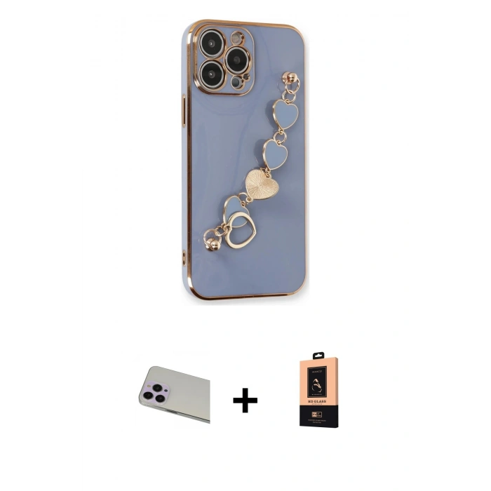 MARSİLYAN™- iPhone 13 Pro Max Kılıf Nova Işık Prime - Şeffaf Maxco Cam Ekran Koruyucu + Rainbow Kamera Lens Koruma Cam - MR