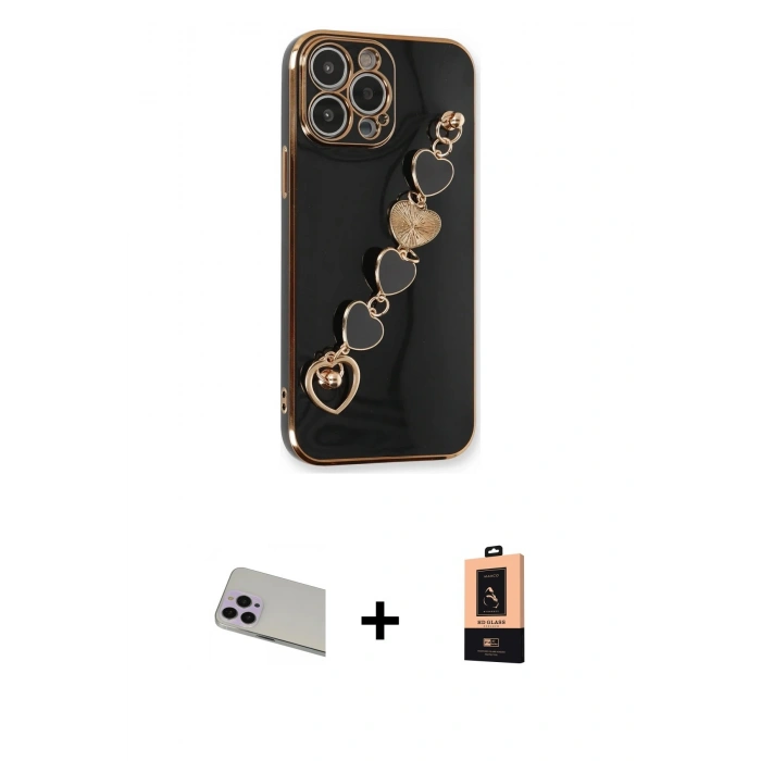 MARSİLYAN™- iPhone 13 Pro Max Kılıf Nova Işık Prime - Şeffaf Maxco Cam Ekran Koruyucu + Rainbow Kamera Lens Koruma Cam - MR