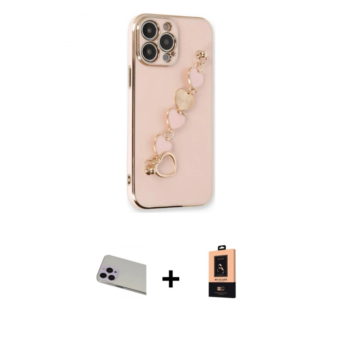 MARSİLYAN™- iPhone 13 Pro Max Kılıf Nova Işık Prime - Şeffaf Maxco Cam Ekran Koruyucu + Rainbow Kamera Lens Koruma Cam - MR