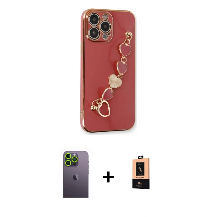 MARSİLYAN™- iPhone 13 Pro Max Kılıf Nova Işık Prime - Şeffaf Maxco Cam Ekran Koruyucu + Neon Fosforlu Kamera Lens - YL