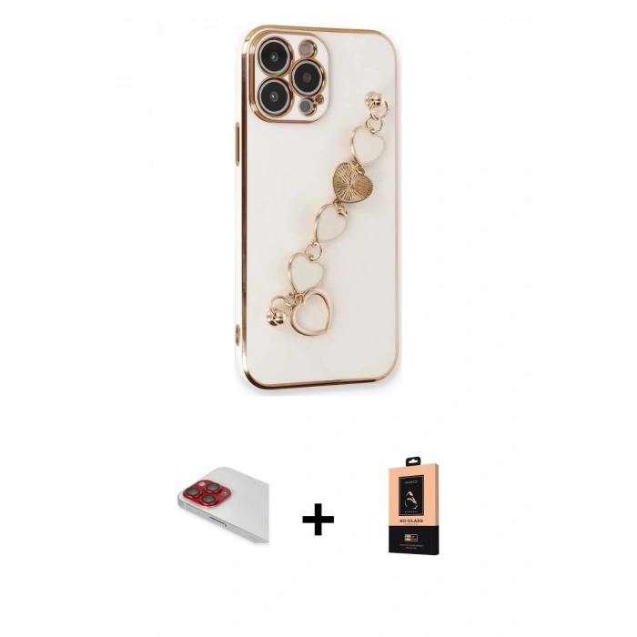 MARSİLYAN™- iPhone 13 Pro Max Kılıf Nova Işık Prime - Şeffaf Maxco Cam Ekran Koruyucu + Pers Alüminyum Kamera Lens - KI